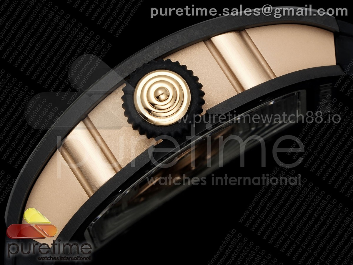 RM07 Ladies Black Ceramic ZF Red Dial on Black Rubber Strap CRMA2 Clone