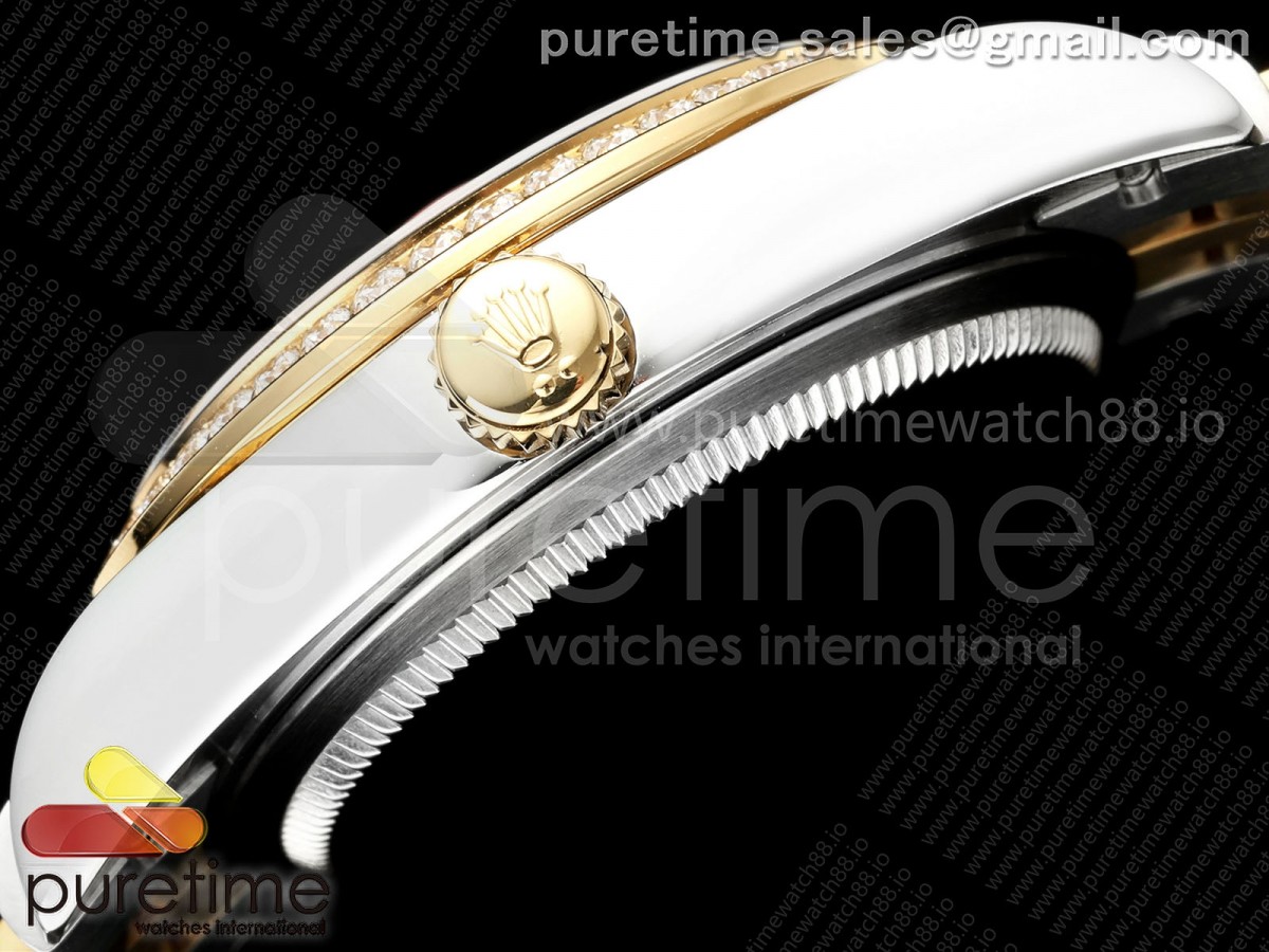 DateJust 31 SS/YG GMF Red Dial Diamonds Bezel on Jubilee Bracelet A2824