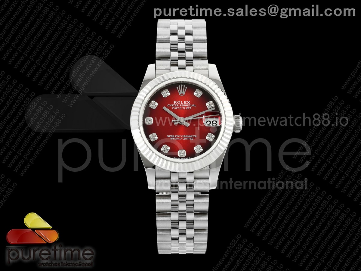 DateJust 31 SS GMF Red Dial on Jubilee Bracelet A2824