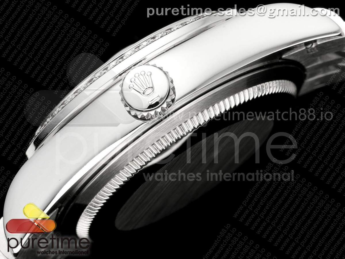 DateJust 31 SS GMF Red Dial Diamonds Bezel on Jubilee Bracelet A2824
