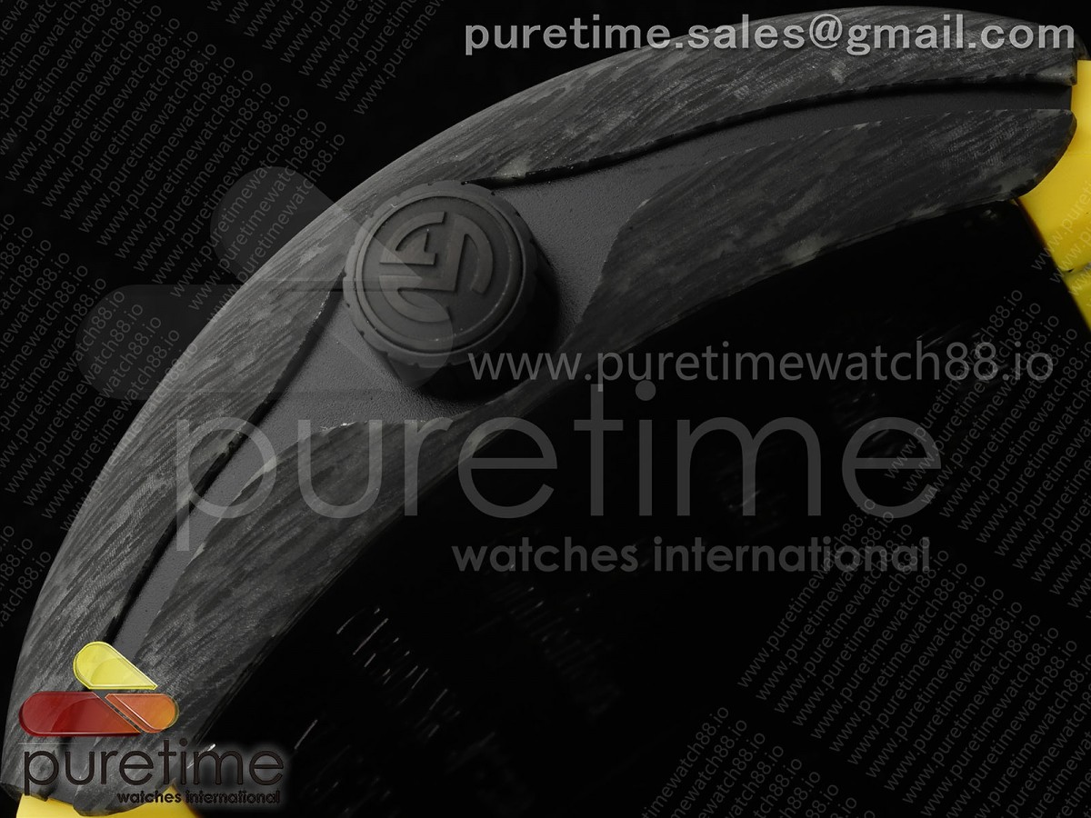 Vanguard V45 Carbon ABF Black Dial Yellow Markers on Yellow Gummy Strap A2824