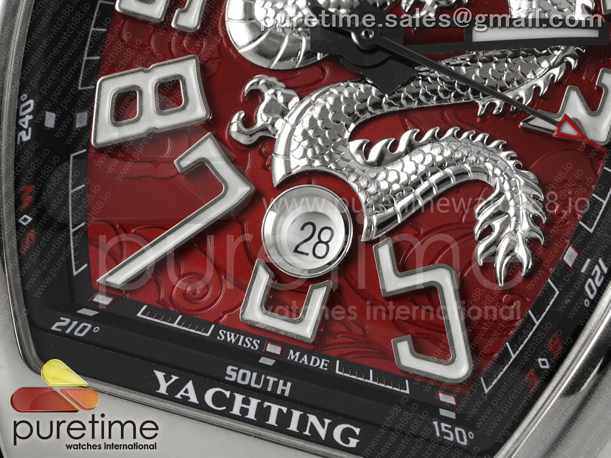 Vanguard V45 SS ABF Silver Dragon Dial on Red Gummy Strap A2824