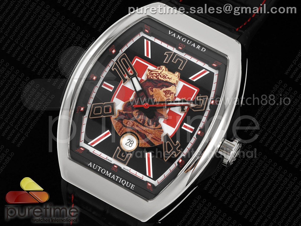 Vanguard V45 SS ABF Black Zvonimir Dial on Black Gummy Strap A2824