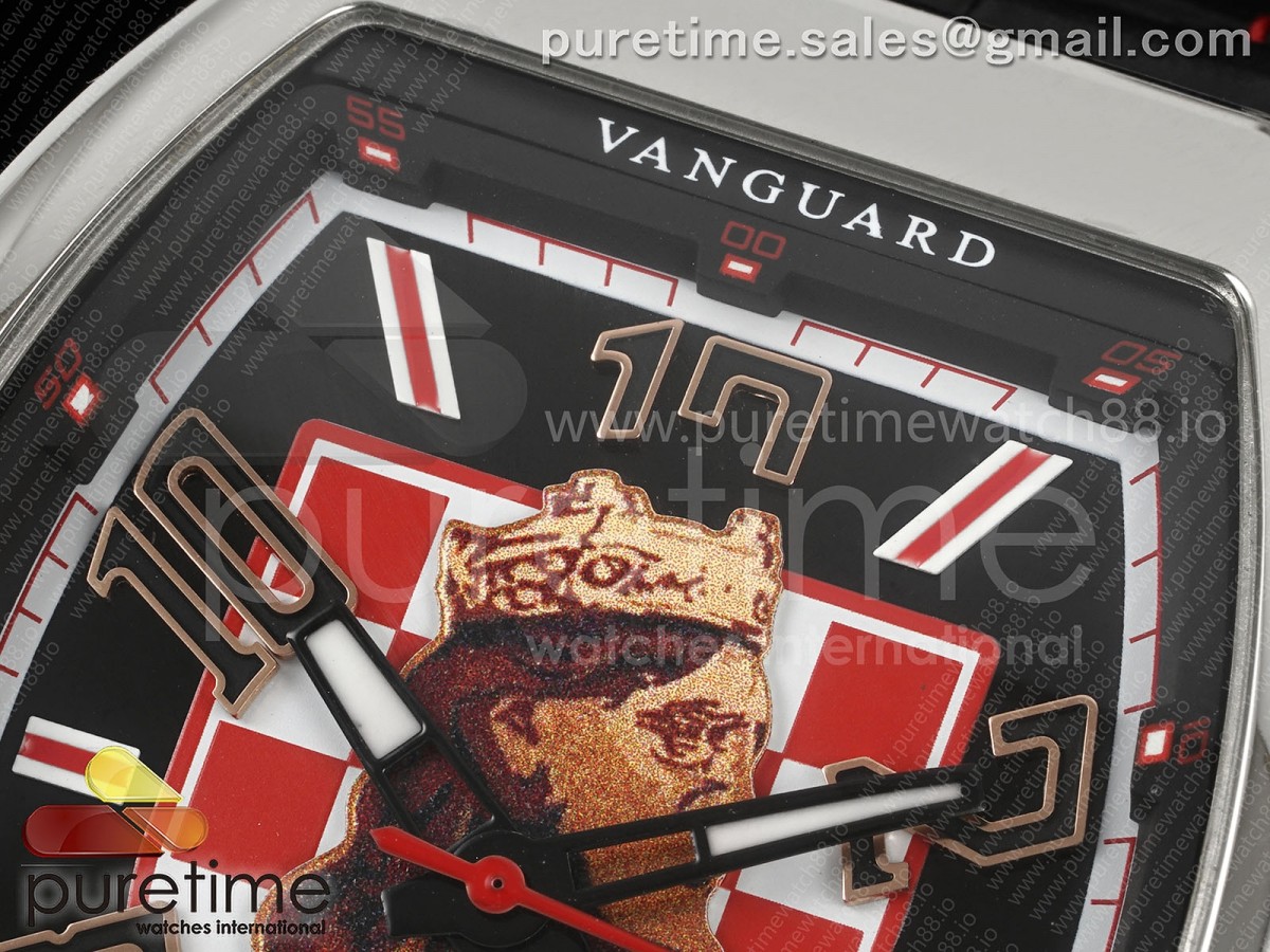 Vanguard V45 SS ABF Black Zvonimir Dial on Black Gummy Strap A2824