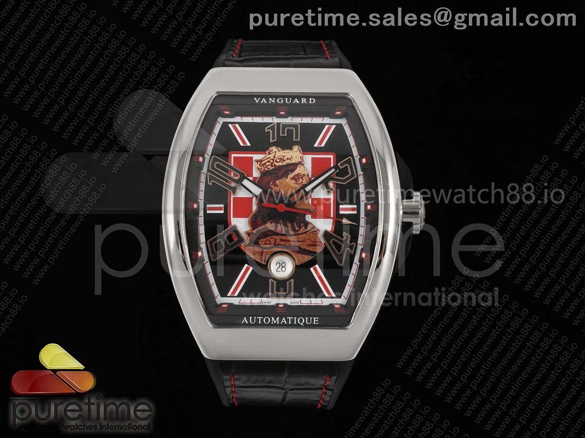 Vanguard V45 SS ABF Black Zvonimir Dial on Black Gummy Strap A2824