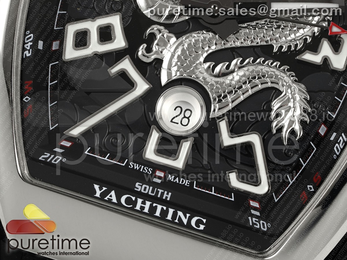 Vanguard V45 SS ABF Black Silver Dragon Dial on Black Nylon Strap A2824