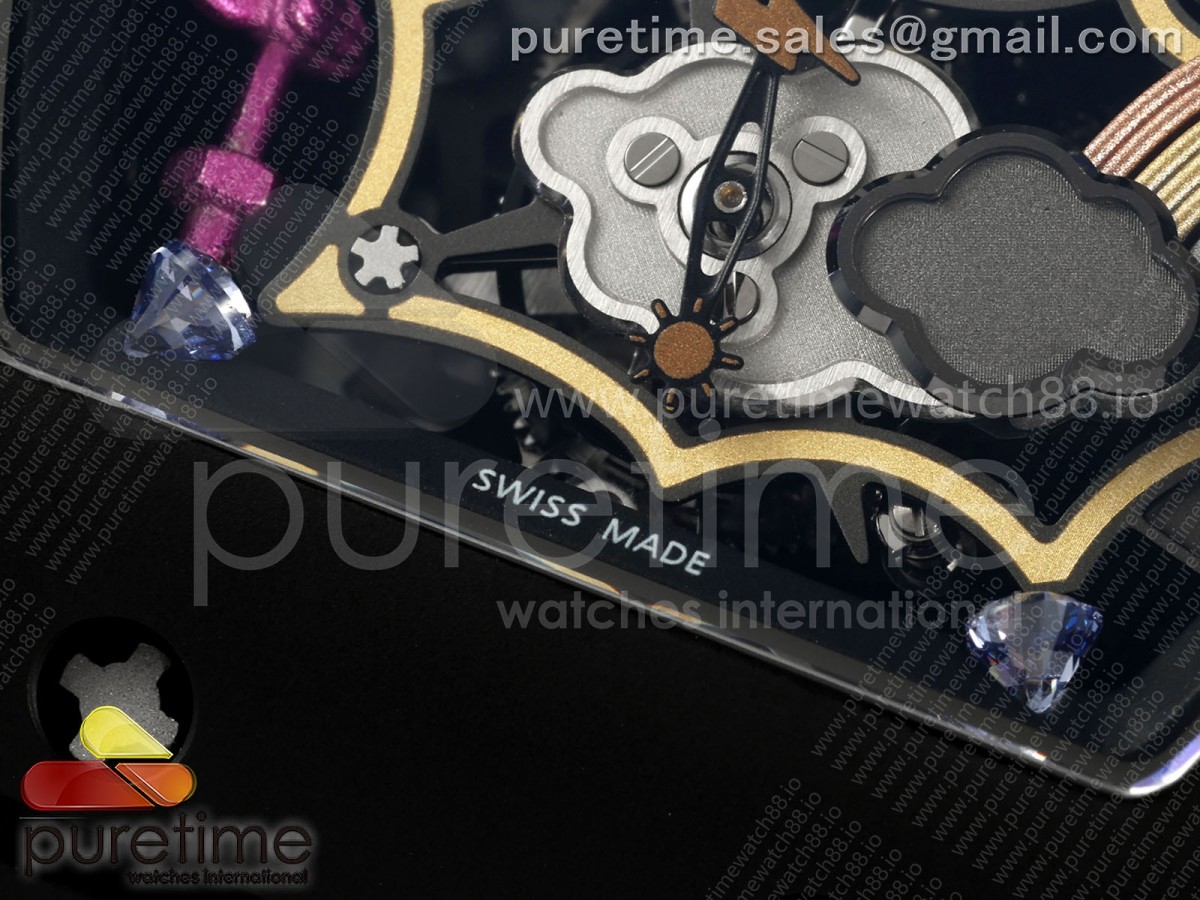 RM88 Tourbillon Smiley Black Ceramic RMF on Black Rubber Strap