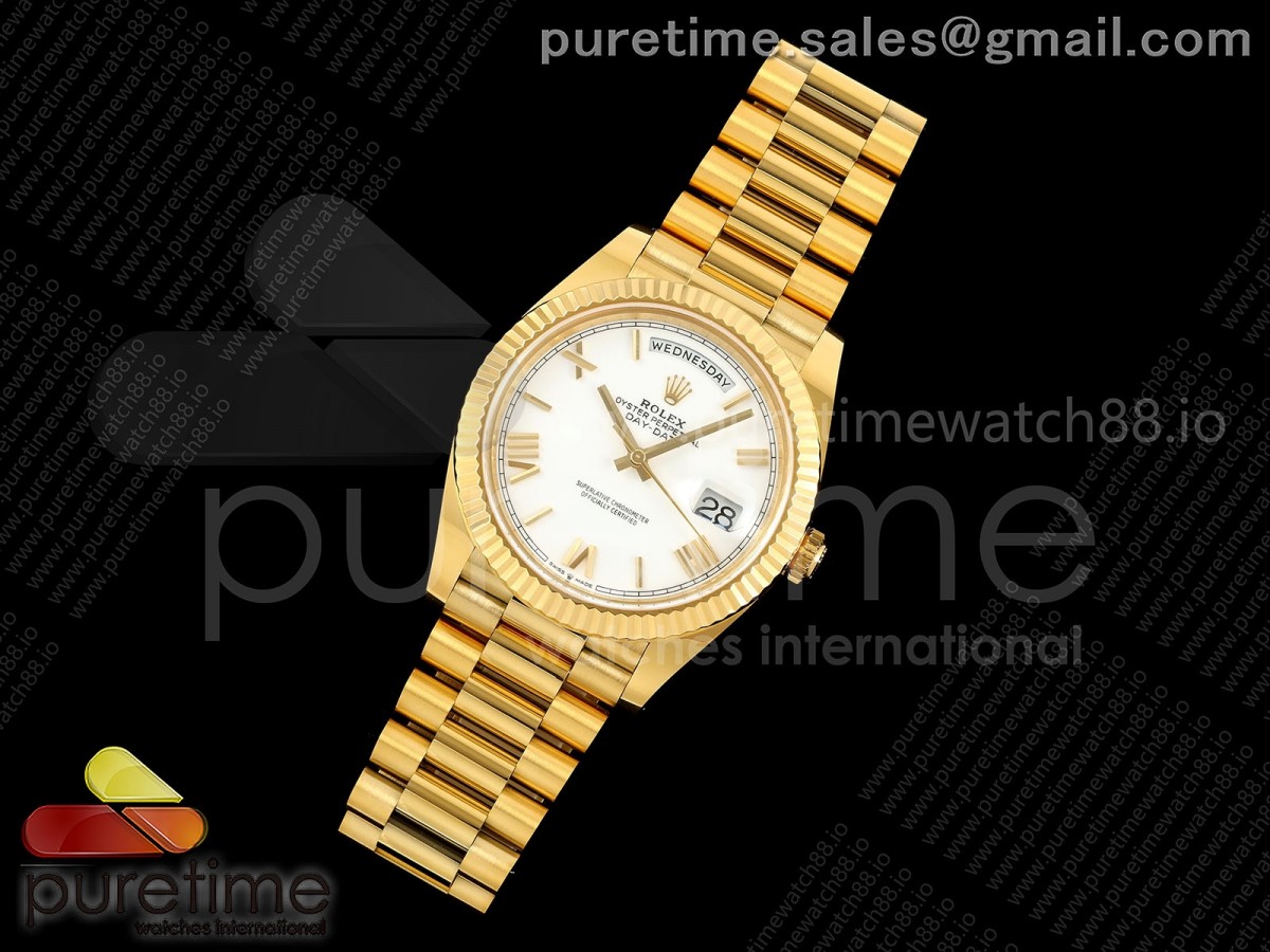 Day Date 40 YG 228238 ARF White Roman Dial on President Bracelet VR3255 (Weighted)