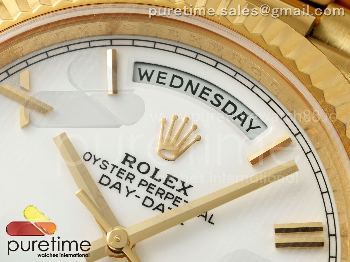 Day Date 40 YG 228238 ARF White Roman Dial on President Bracelet VR3255 (Weighted)