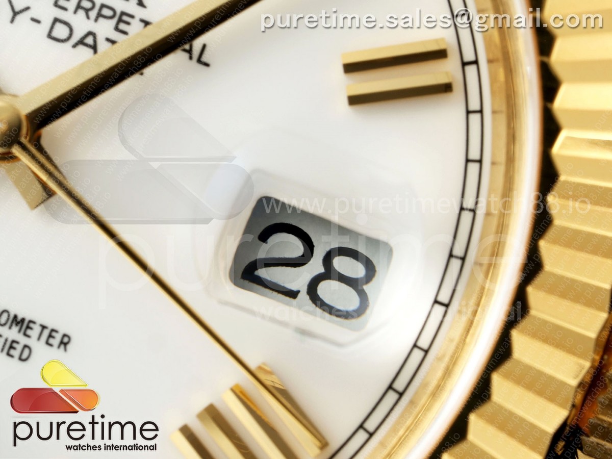 Day Date 40 YG 228238 ARF White Roman Dial on President Bracelet VR3255 (Weighted)