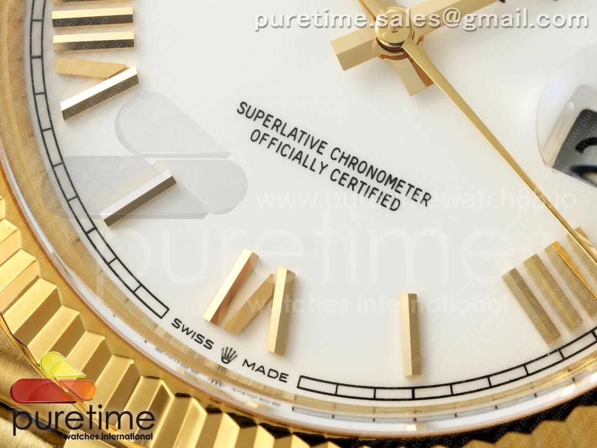 Day Date 40 YG 228238 ARF White Roman Dial on President Bracelet VR3255 (Weighted)