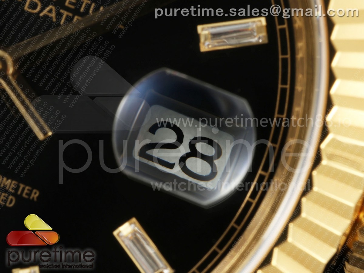 Day Date 40 YG 228238 ARF Black Crystal Dial on President Bracelet VR3255 (Weighted)