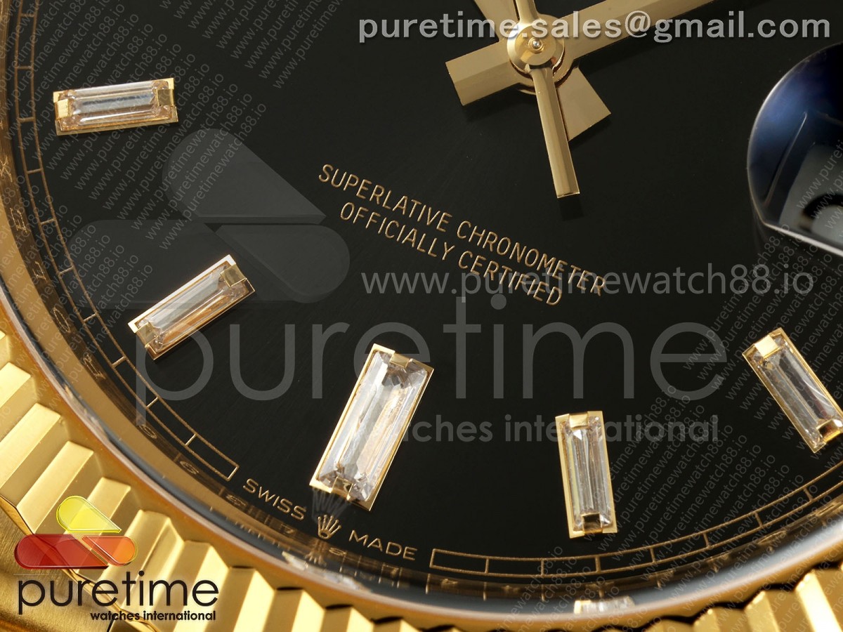 Day Date 40 YG 228238 ARF Black Crystal Dial on President Bracelet VR3255 (Weighted)