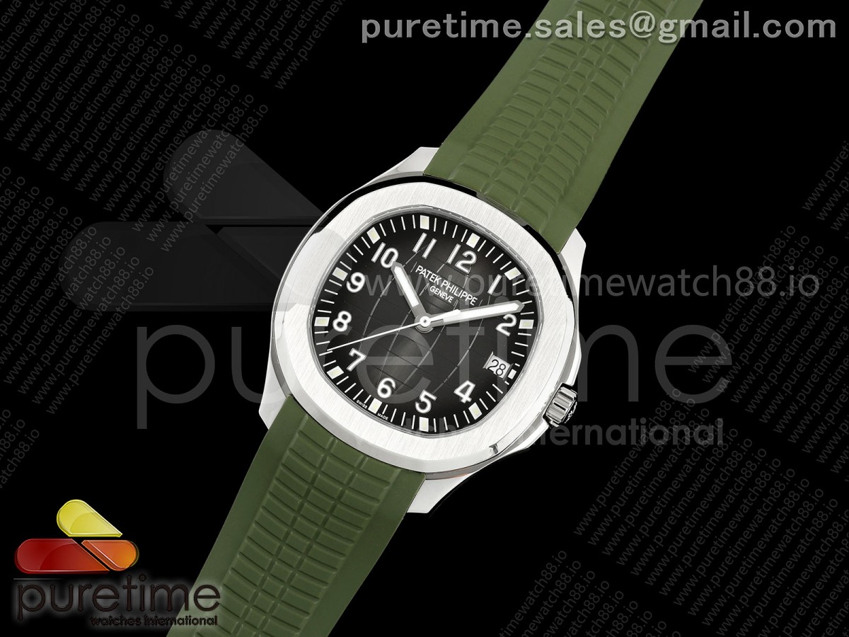 Aquanaut 5167 SS DDF Gray Dial on Green Rubber Strap DD324