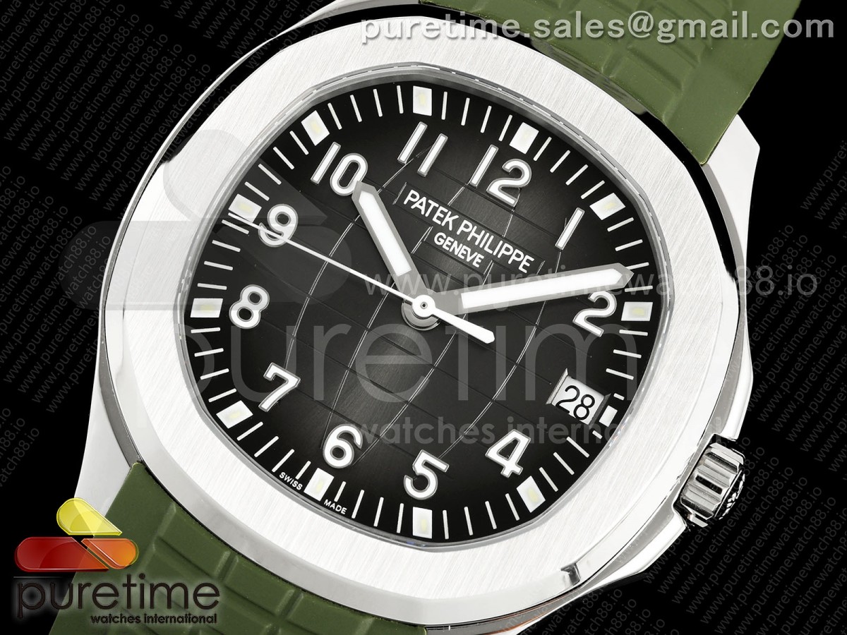 Aquanaut 5167 SS DDF Gray Dial on Green Rubber Strap DD324