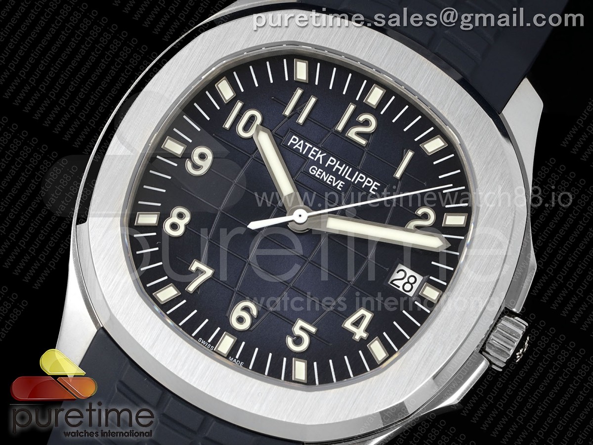 Aquanaut 5168G 42mm SS DDF Blue Dial on Blue Rubber Strap DD324 (Weighted)