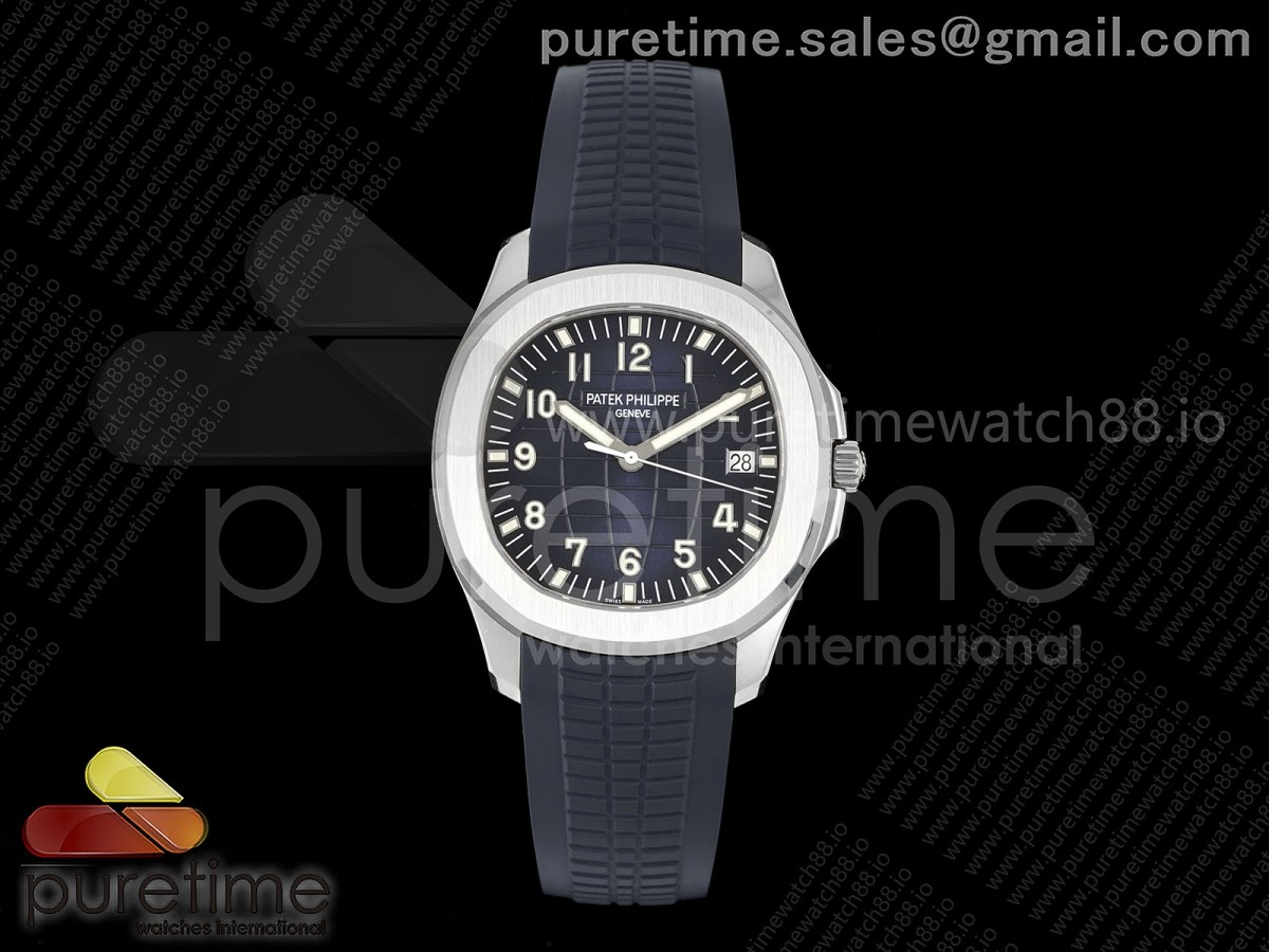Aquanaut 5168G 42mm SS DDF Blue Dial on Blue Rubber Strap DD324 (Weighted)