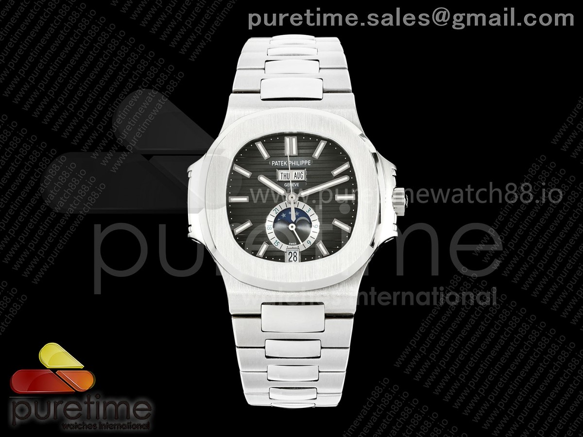 Nautilus 5726 SS DF Black Dial on SS Bracelet A324