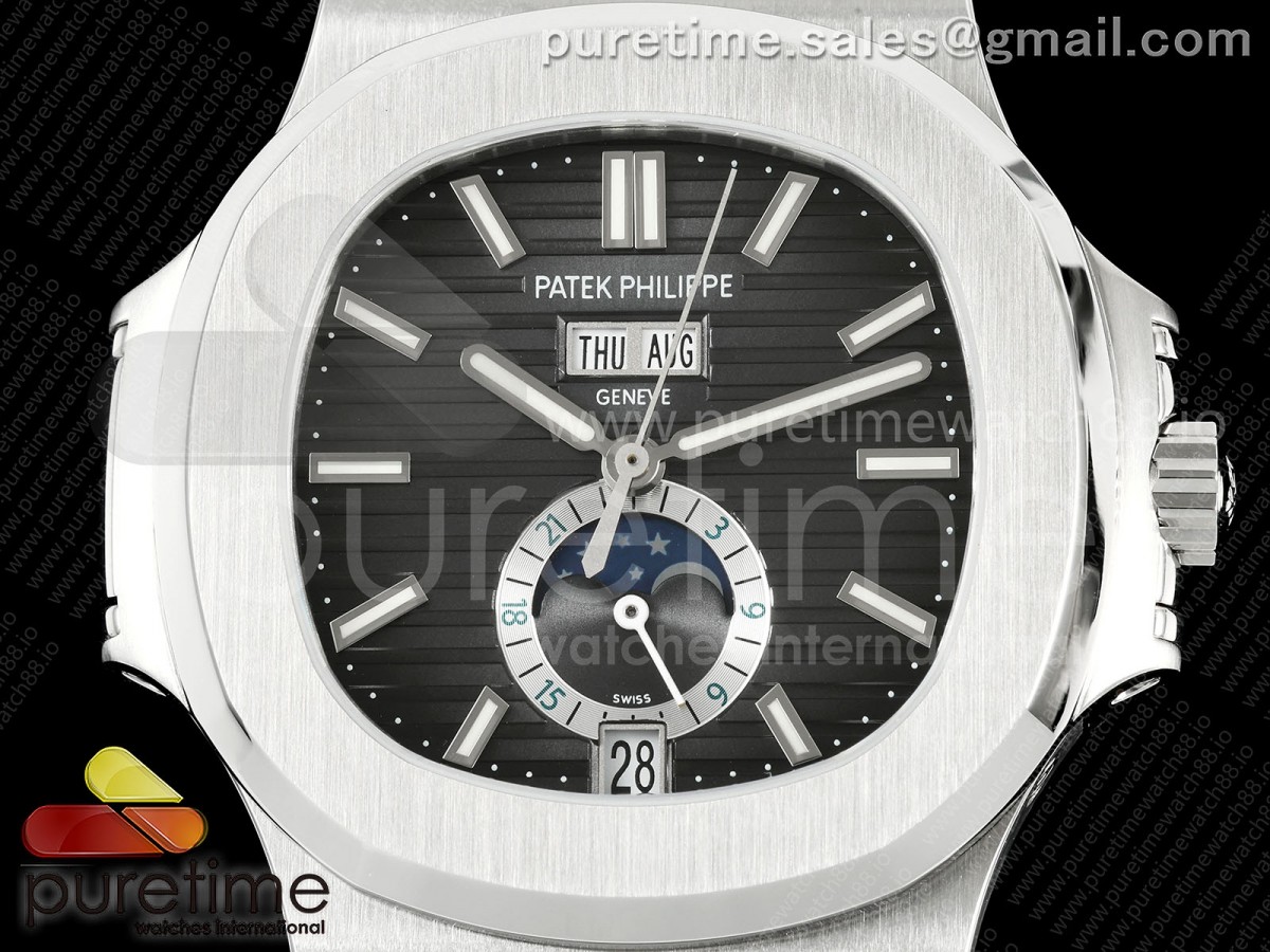 Nautilus 5726 SS DF Black Dial on SS Bracelet A324