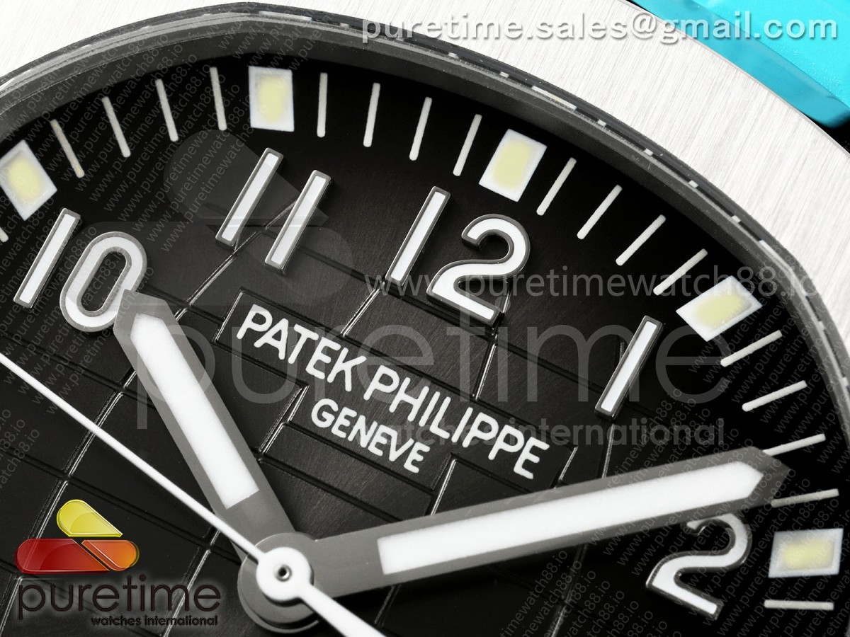 Aquanaut 5167 SS DDF Gray Dial on Black Baby Blue Strap DD330