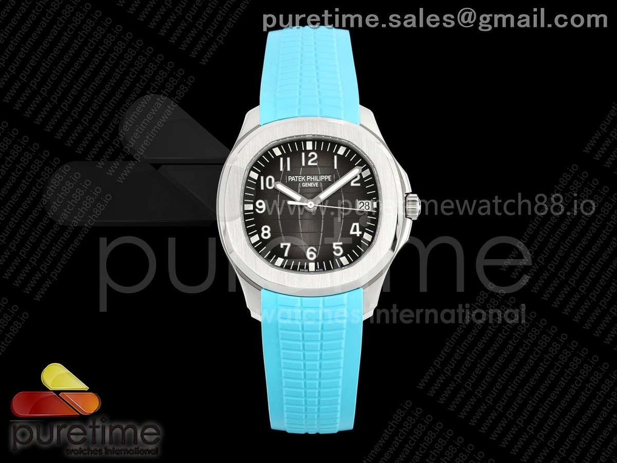 Aquanaut 5167 SS DDF Gray Dial on Black Baby Blue Strap DD330