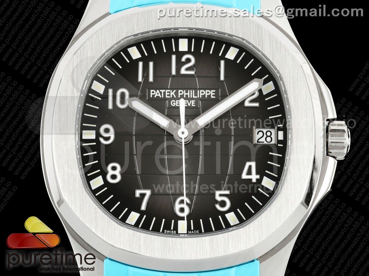 Aquanaut 5167 SS DDF Gray Dial on Black Baby Blue Strap DD330