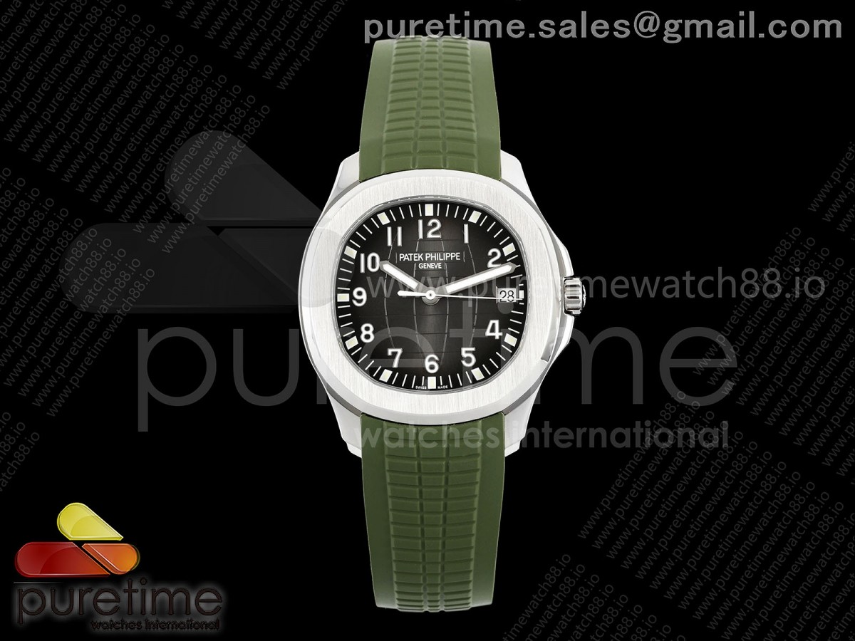 Aquanaut 5167 SS DDF Gray Dial on Green Rubber Strap DD330