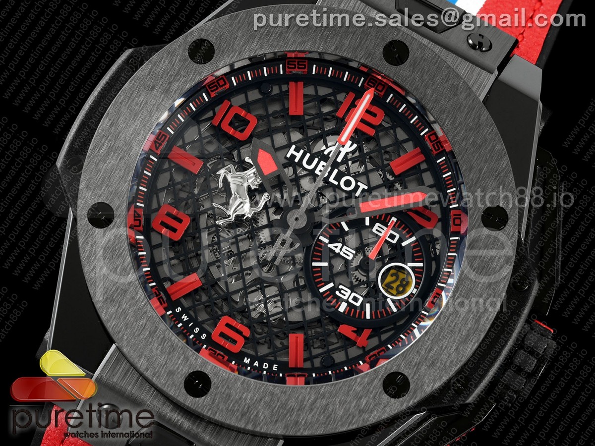 Big Bang Ferrari Speciale Ceramic HBBF on Red Gummy Strap A1241