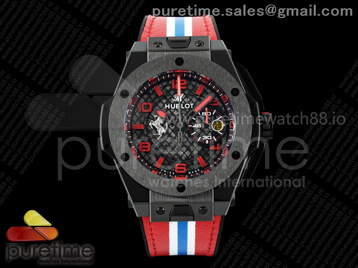 Big Bang Ferrari Speciale Ceramic HBBF on Red Gummy Strap A1241