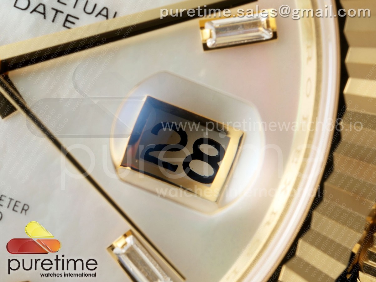 Day Date 40 YG RCF White MOP Crystal Dial on President Bracelet VR3255
