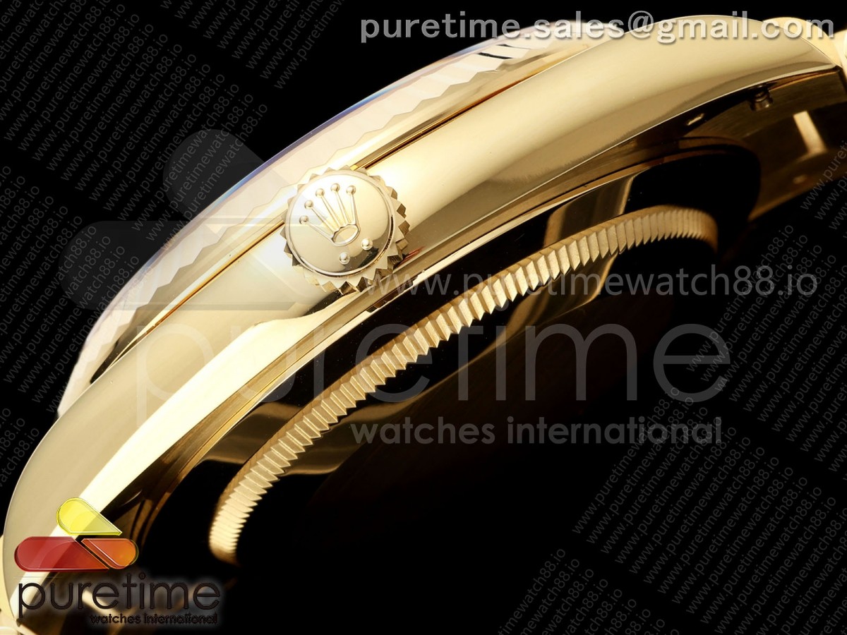 Day Date 40 YG RCF Black Crystal Dial on President Bracelet VR3255