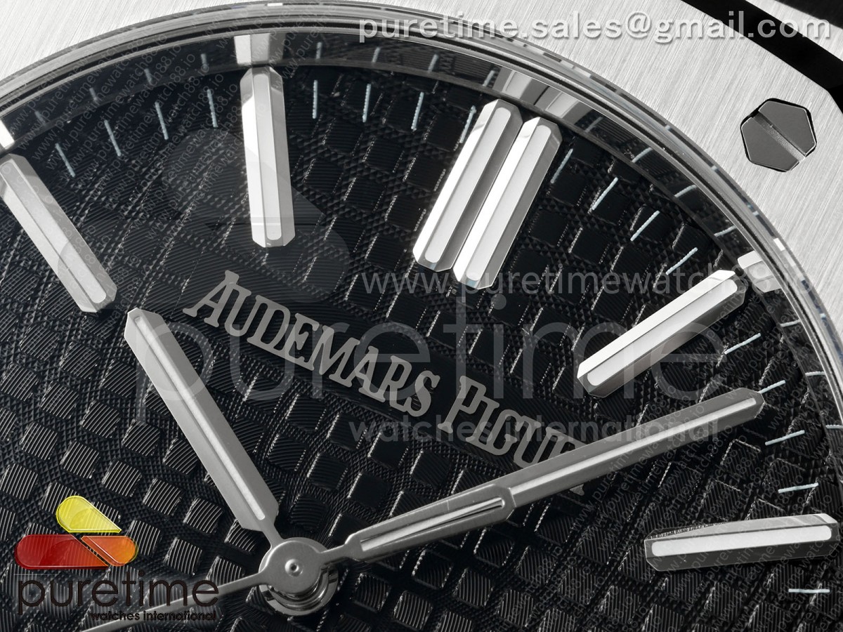Royal Oak 41mm 15510 SS DDF Black Dial on Black Rubber Strap DD4302