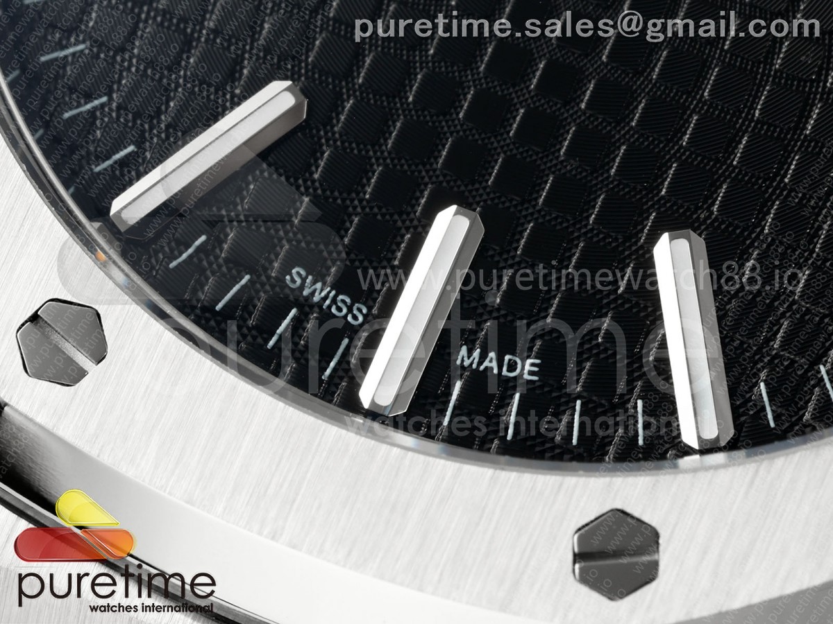 Royal Oak 41mm 15510 SS DDF Black Dial on Black Rubber Strap DD4302