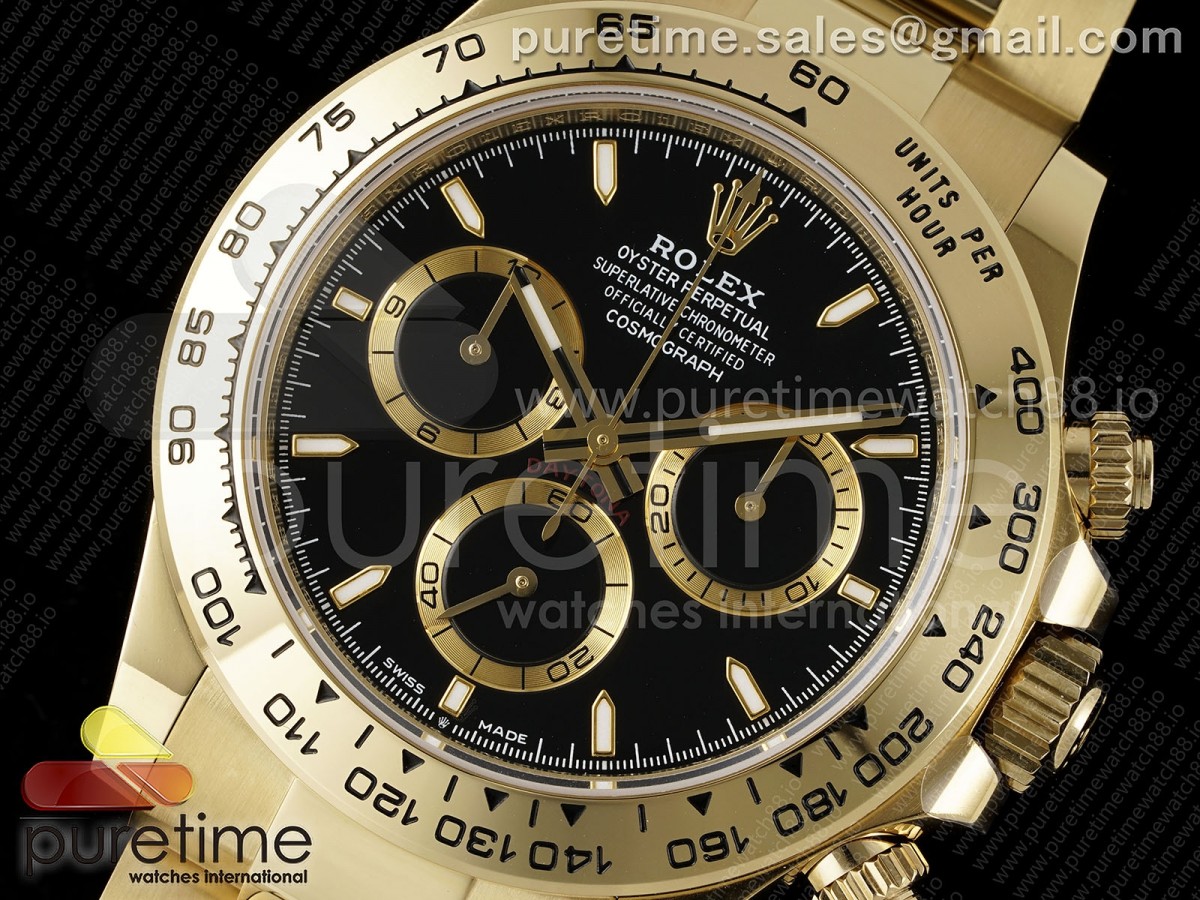 Daytona 126508 AVF Black Stick Dial on YG Braclet DD4131 (Mod)