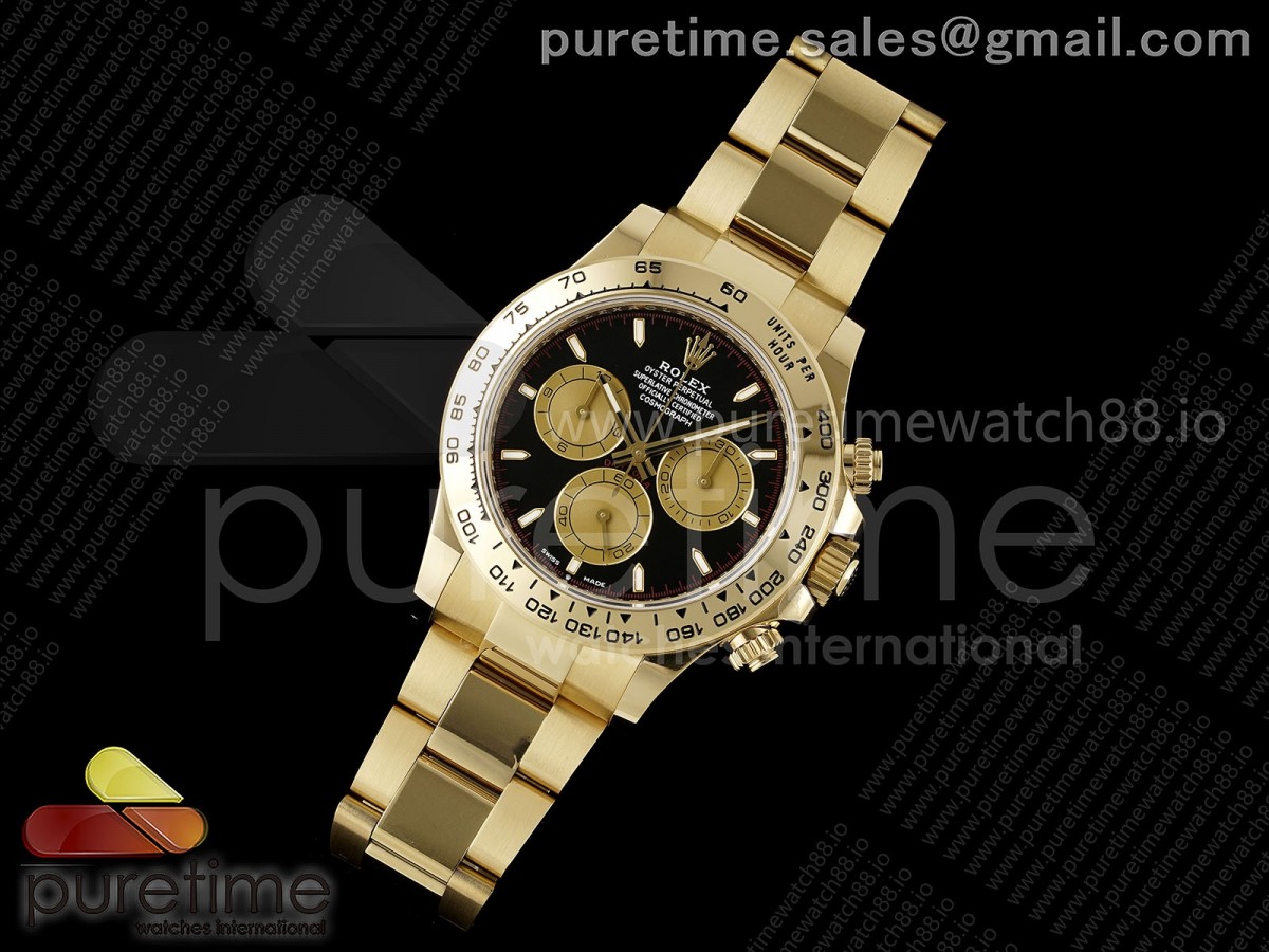 Daytona 126508 AVF Black/YG Stick Dial on YG Braclet DD4131 (Mod)