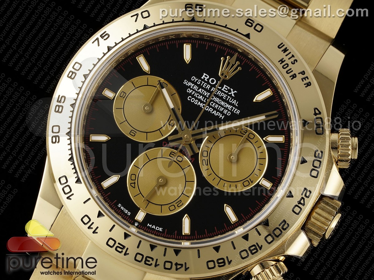 Daytona 126508 AVF Black/YG Stick Dial on YG Braclet DD4131 (Mod)