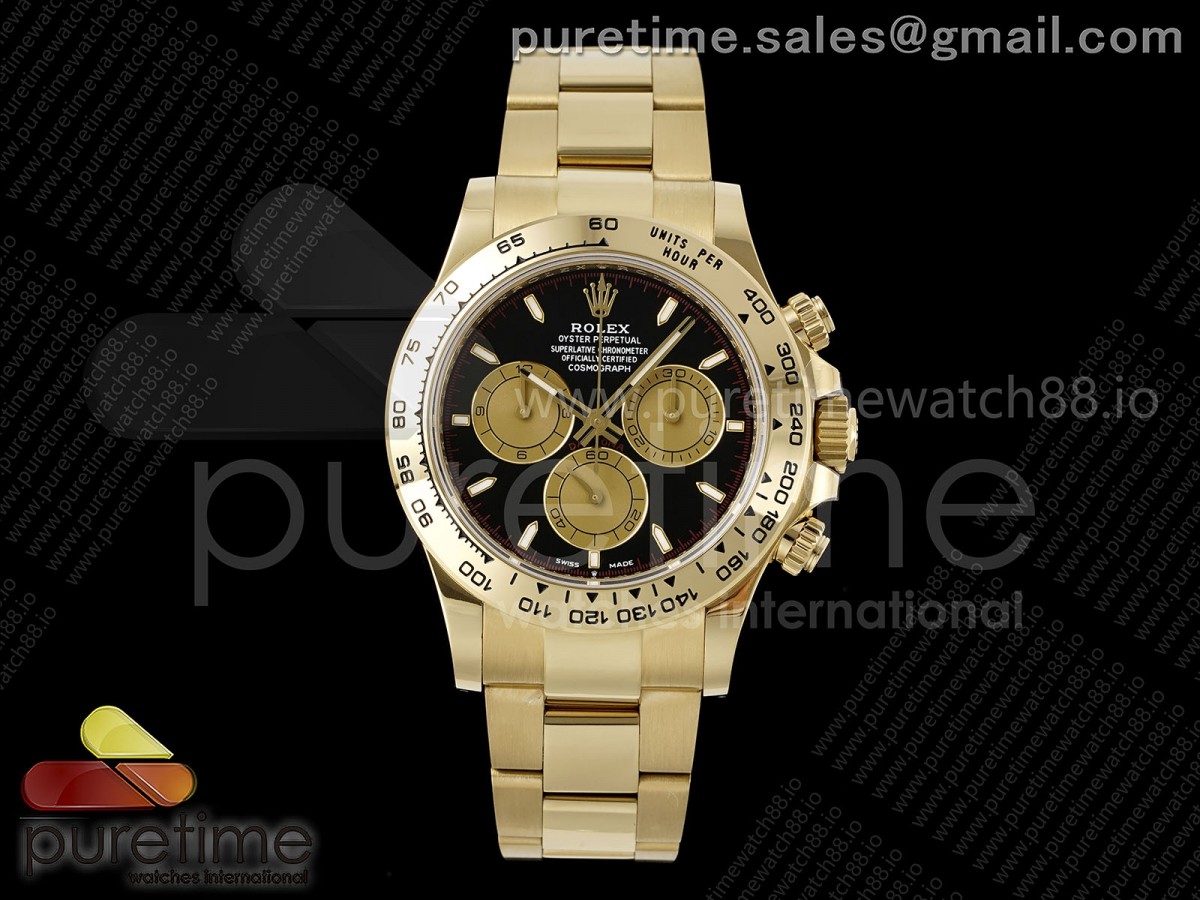 Daytona 126508 AVF Black/YG Stick Dial on YG Braclet DD4131 (Mod)