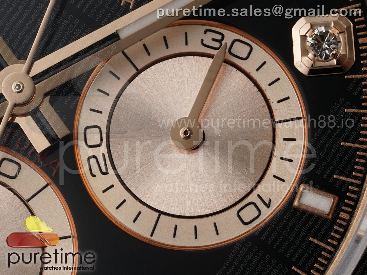 Daytona 126515 AVF Black/RG Diamonds Dial on Oysterflex Strap DD4131 (Mod)