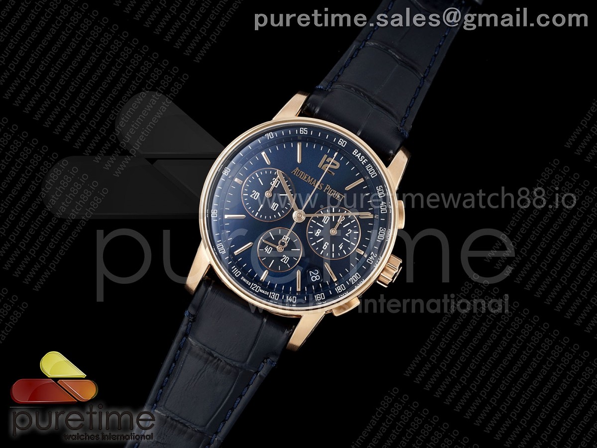 Code 11.59 Chrono 26393 RG APSF Blue Dial on Blue Leather Strap SA4401