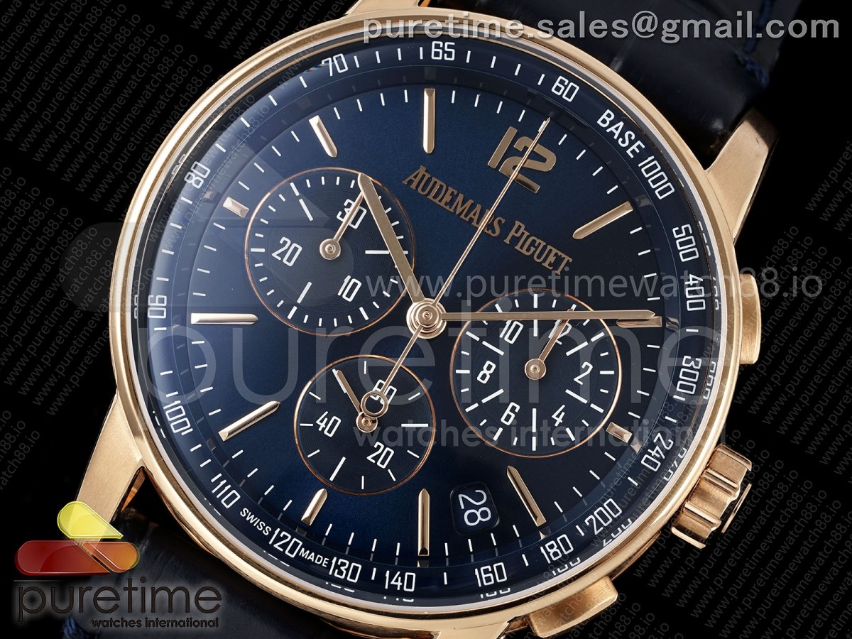 Code 11.59 Chrono 26393 RG APSF Blue Dial on Blue Leather Strap SA4401