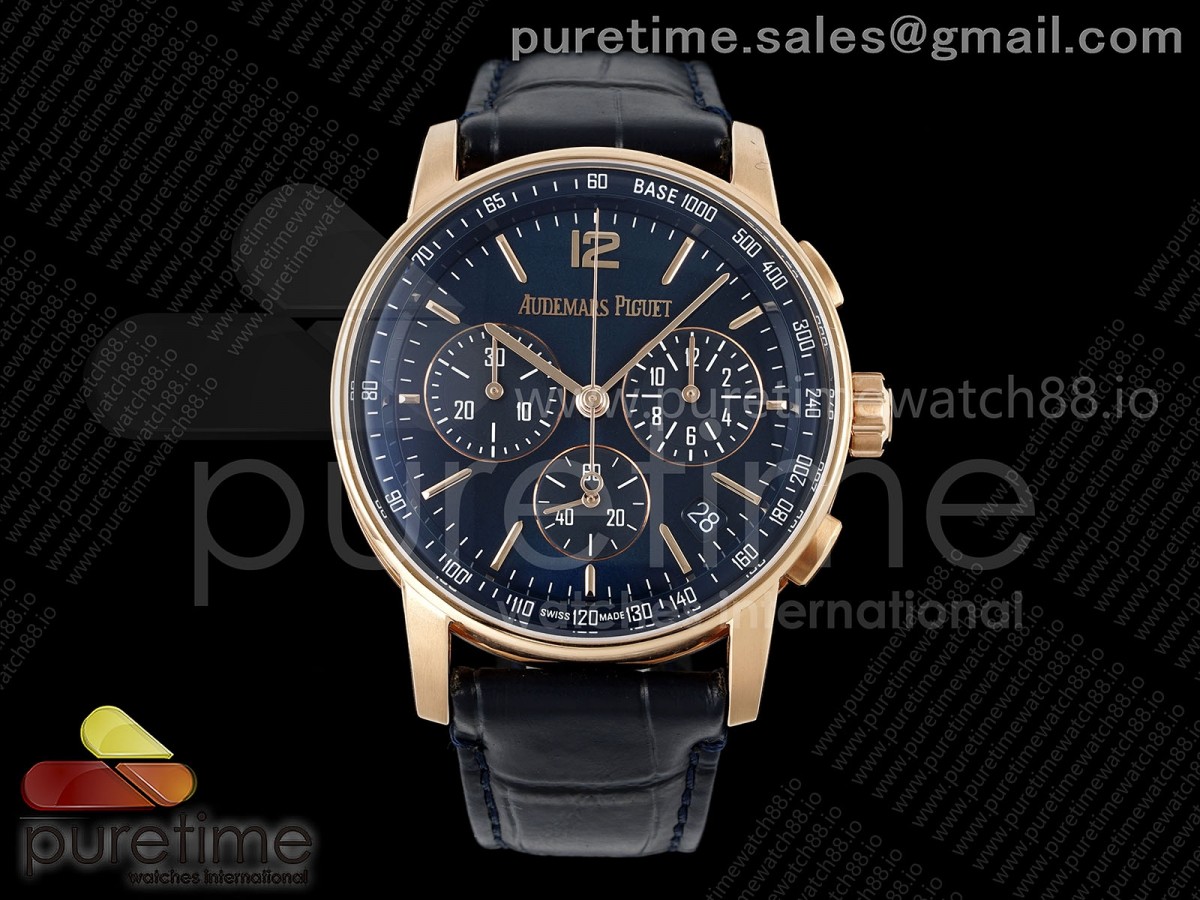 Code 11.59 Chrono 26393 RG APSF Blue Dial on Blue Leather Strap SA4401