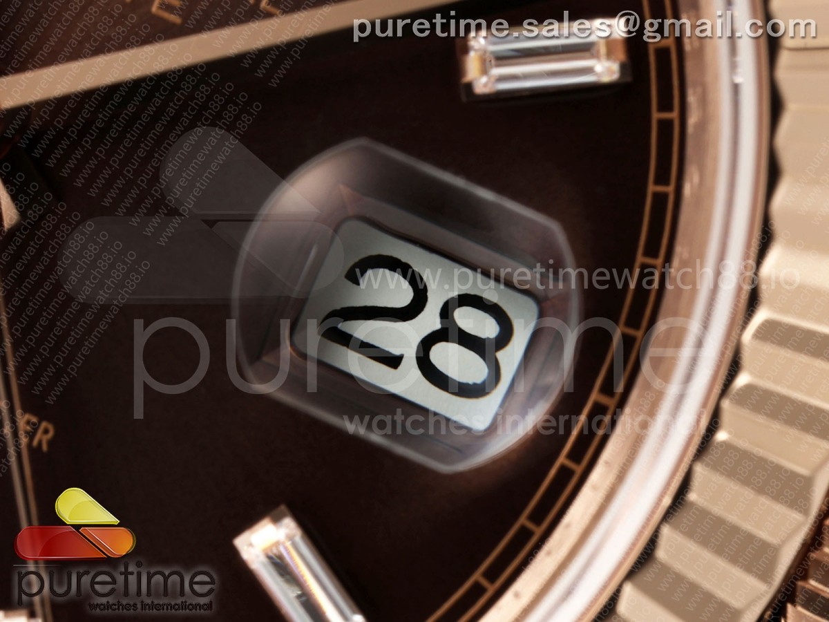 DayDate 40 RG QF 904L Steel Brown Crystal Dial on President Bracelet VR3255 V8 (Gain Weight)