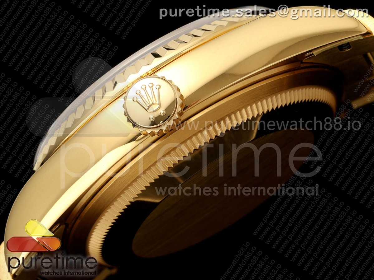 Day Date 36 YG RAF Blue Lapis Diamonds Dial Fluted Bezel on YG Bracelet A2836