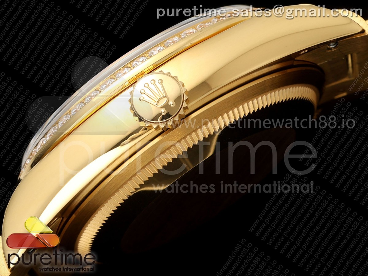 Day Date 36 YG RAF Blue Lapis Dial Diamonds Bezel on YG Bracelet A2836