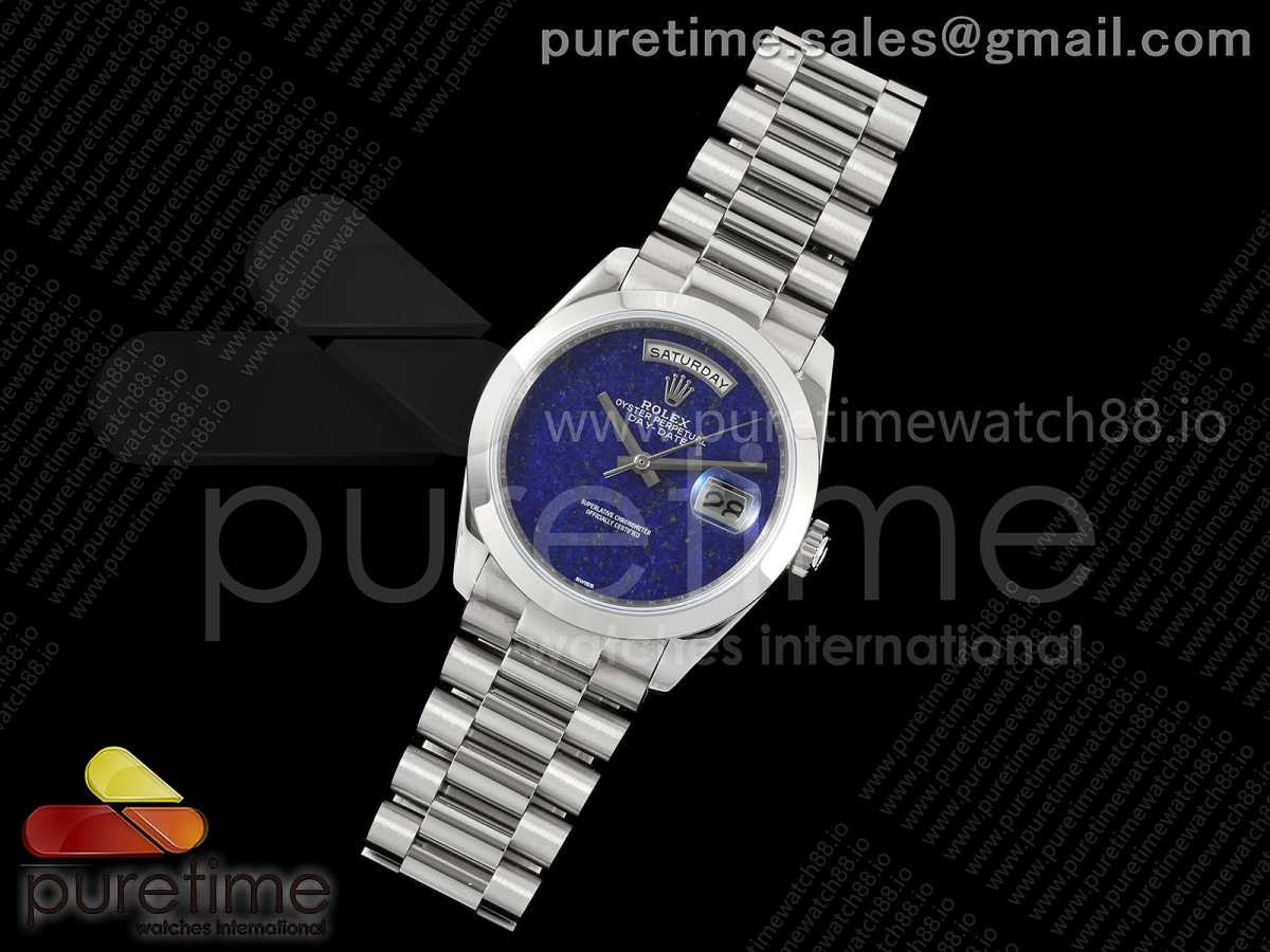 Day Date 36 SS RAF Blue Lapis Dial polished Bezel on SS Bracelet A2836