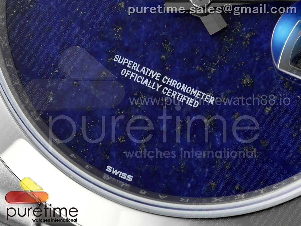 Day Date 36 SS RAF Blue Lapis Dial polished Bezel on SS Bracelet A2836