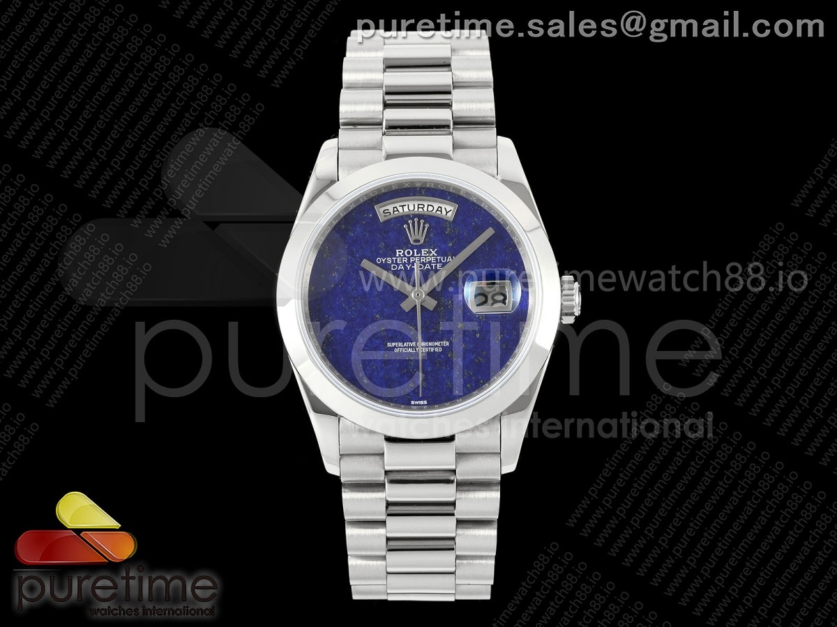 Day Date 36 SS RAF Blue Lapis Dial polished Bezel on SS Bracelet A2836