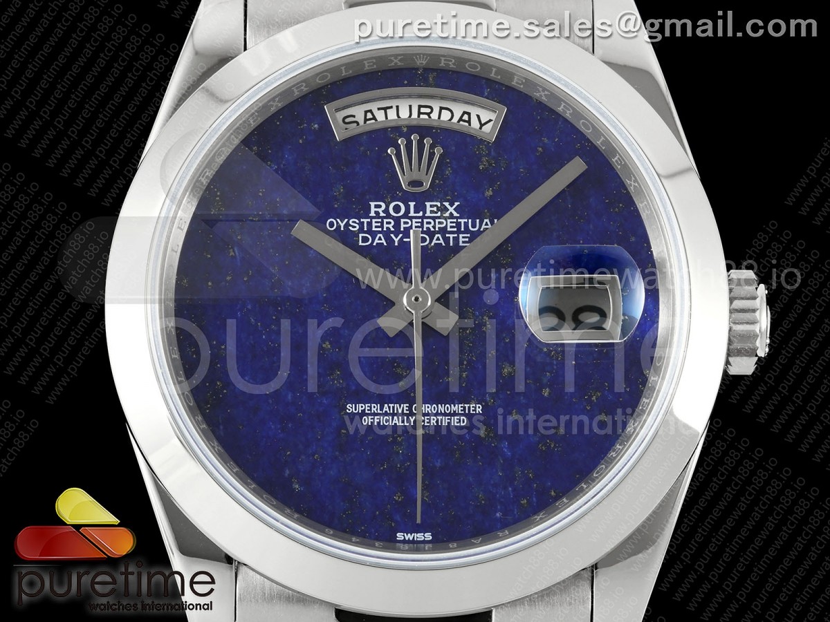 Day Date 36 SS RAF Blue Lapis Dial polished Bezel on SS Bracelet A2836