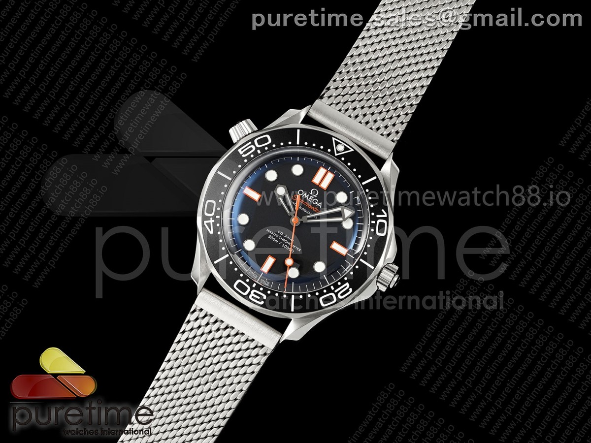 Seamaster 300M Diver SS ORF Black/Orange Dial on SS Mesh Bracelet OR8806
