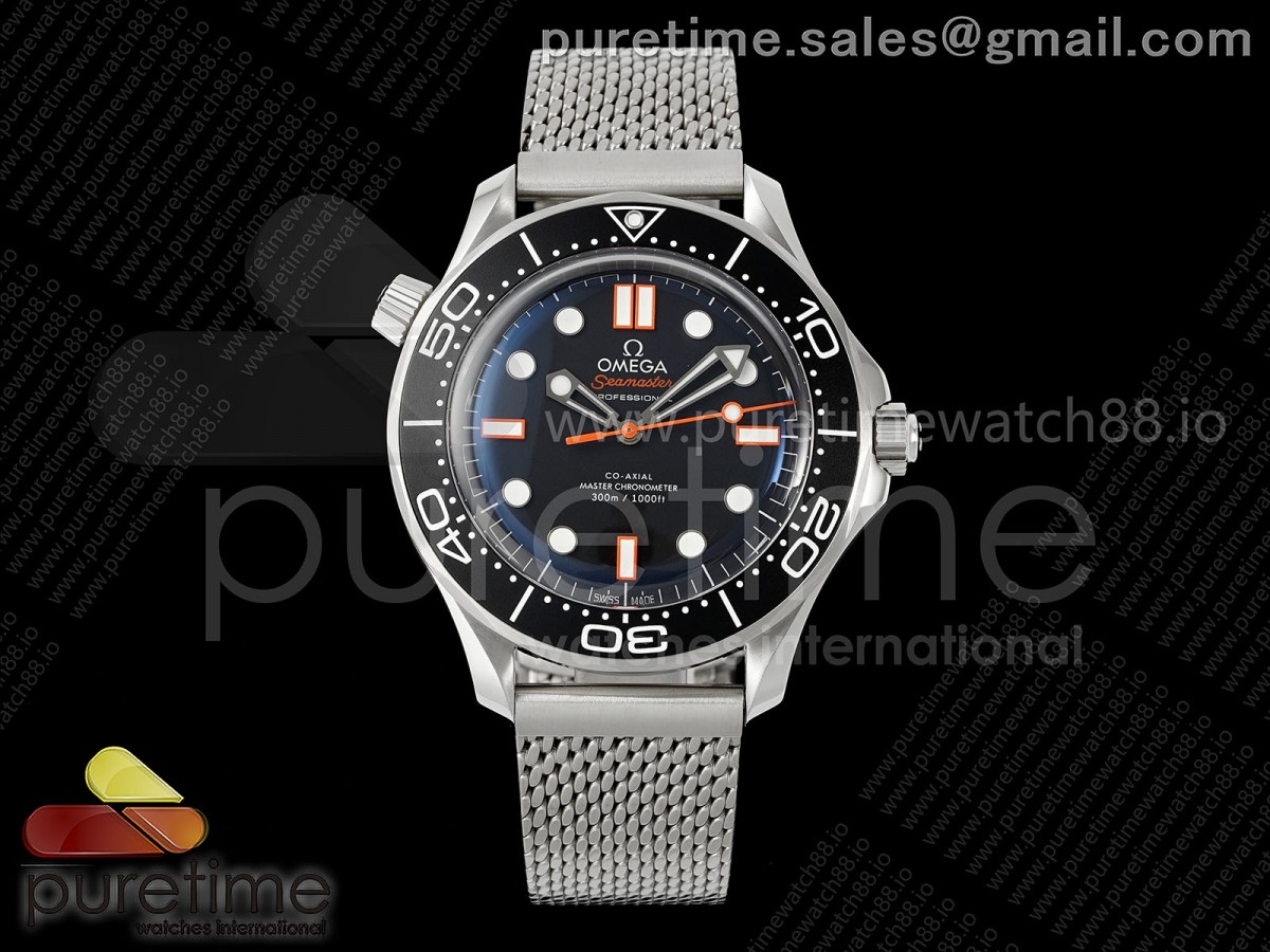 Seamaster 300M Diver SS ORF Black/Orange Dial on SS Mesh Bracelet OR8806